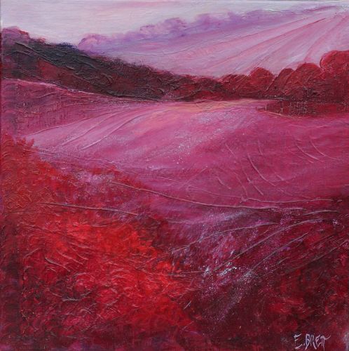 Les champs rouges - 30x30 cm