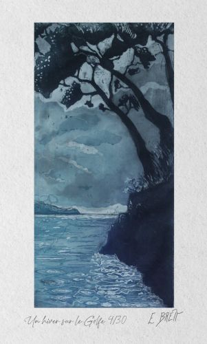 Un hiver sur le Golfe - 15x30cm (eau forte et aquatinte)