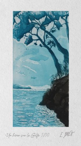 Un hiver sur le Golfe - 15x30cm (eau forte et aquatinte)