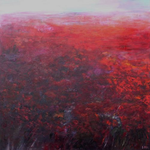 Evanescence rouge (1) - 100x100cm