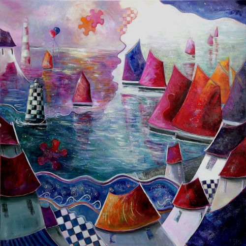 Fantaisie marine - 100x100cm